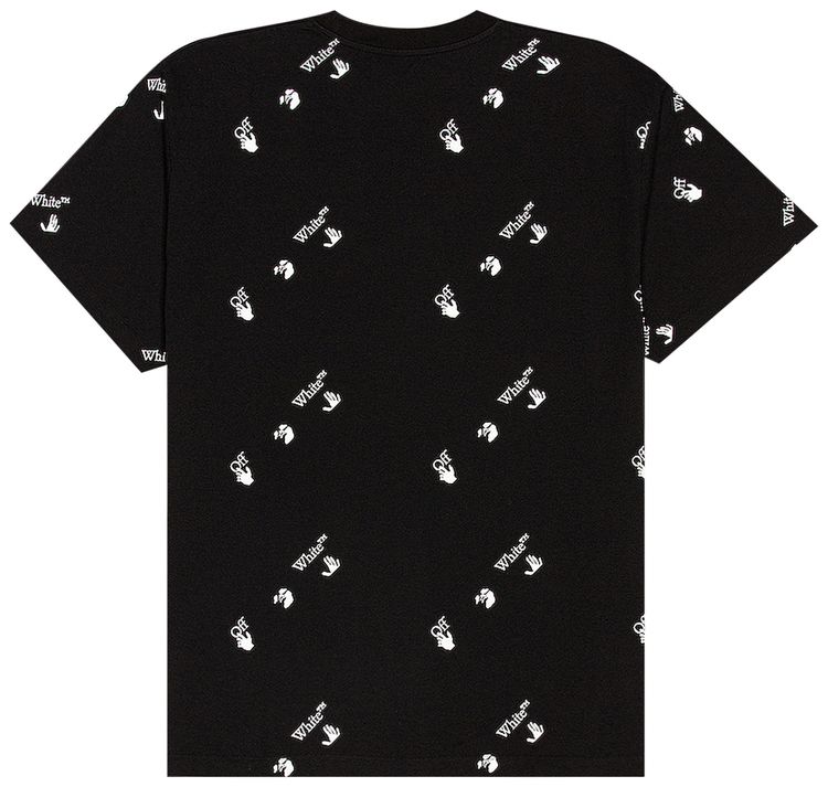 Off White All Over Logo T Shirt BlackWhite