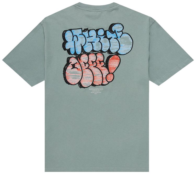 Off White Logo T Shirt Green