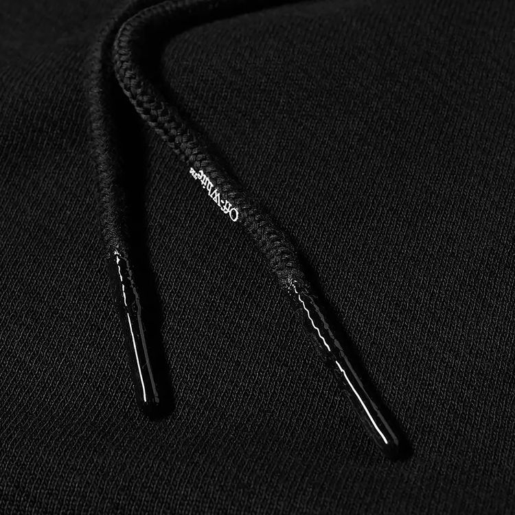 Off White Logo Slim Hoodie Black