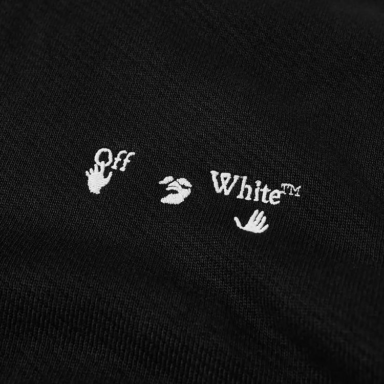 Off White Logo Slim Hoodie Black