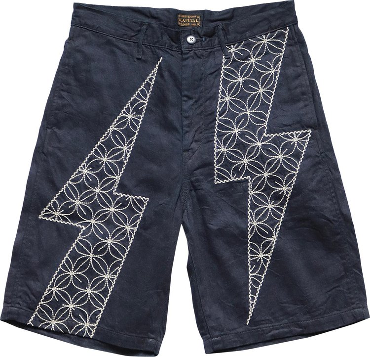 Kapital Thunder Sashiko 8oz IDG x IDG Denim Shorts Indigo