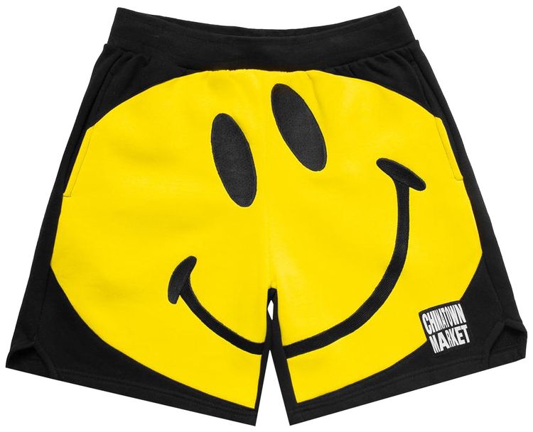 Chinatown Market Big Smiley Sweatshorts Black