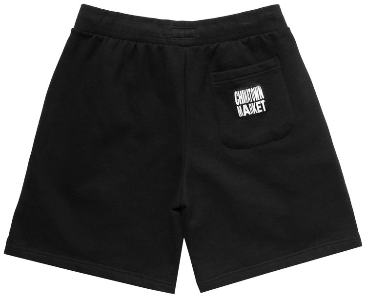 Chinatown Market Big Smiley Sweatshorts Black