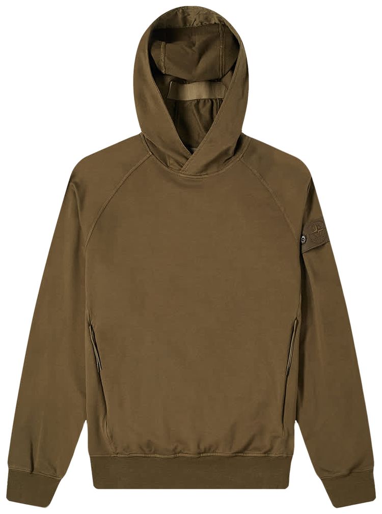 Stone Island Ghost Popover Hoodie Military Green