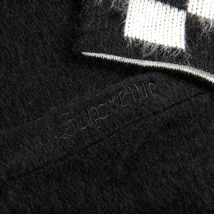 Supreme Brushed Checkerboard Cardigan Black