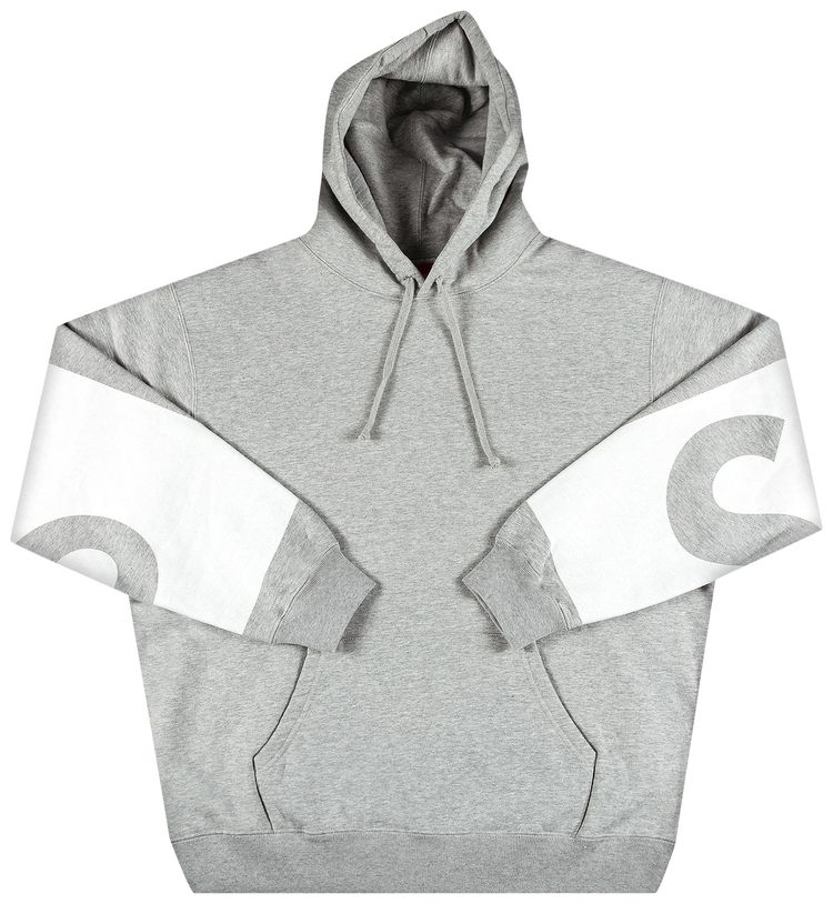 Supreme Big Logo Hooded Sweatshirt Heather Grey