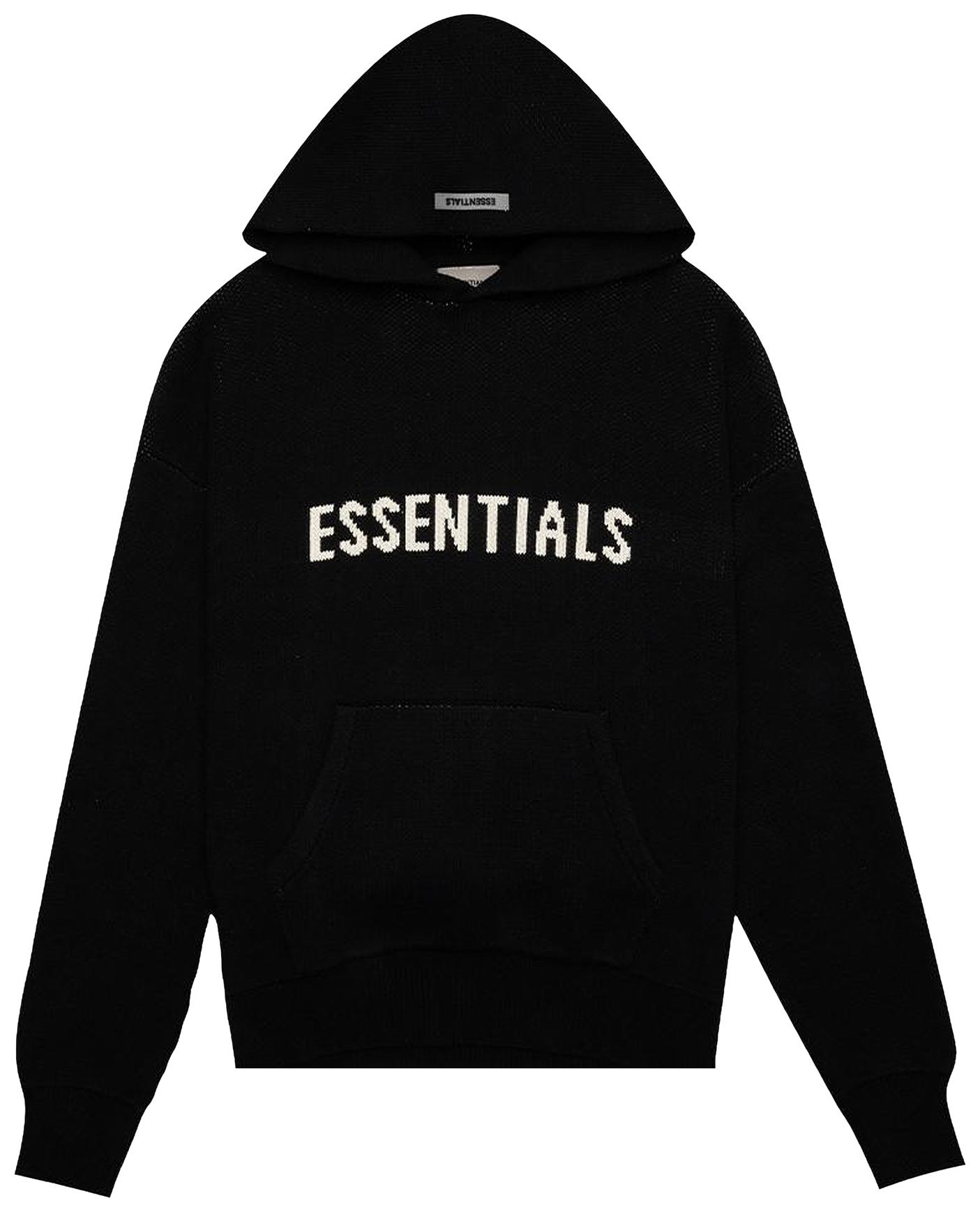 Buy Fear of God Essentials Knit Hoodie Black 0192 50852 0008 GOAT