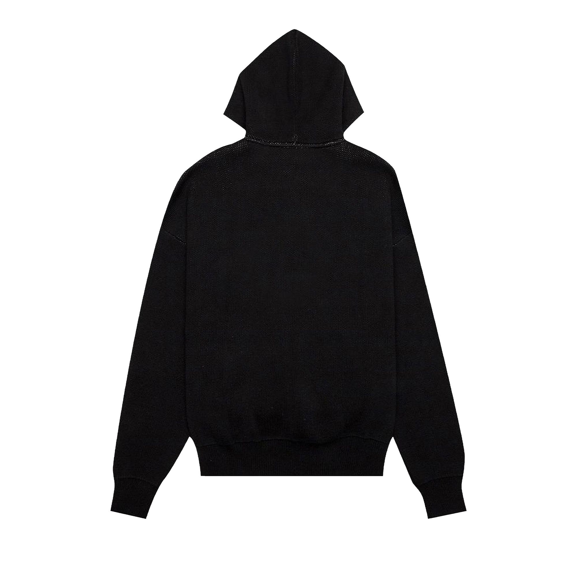 Black knitted hoodie online