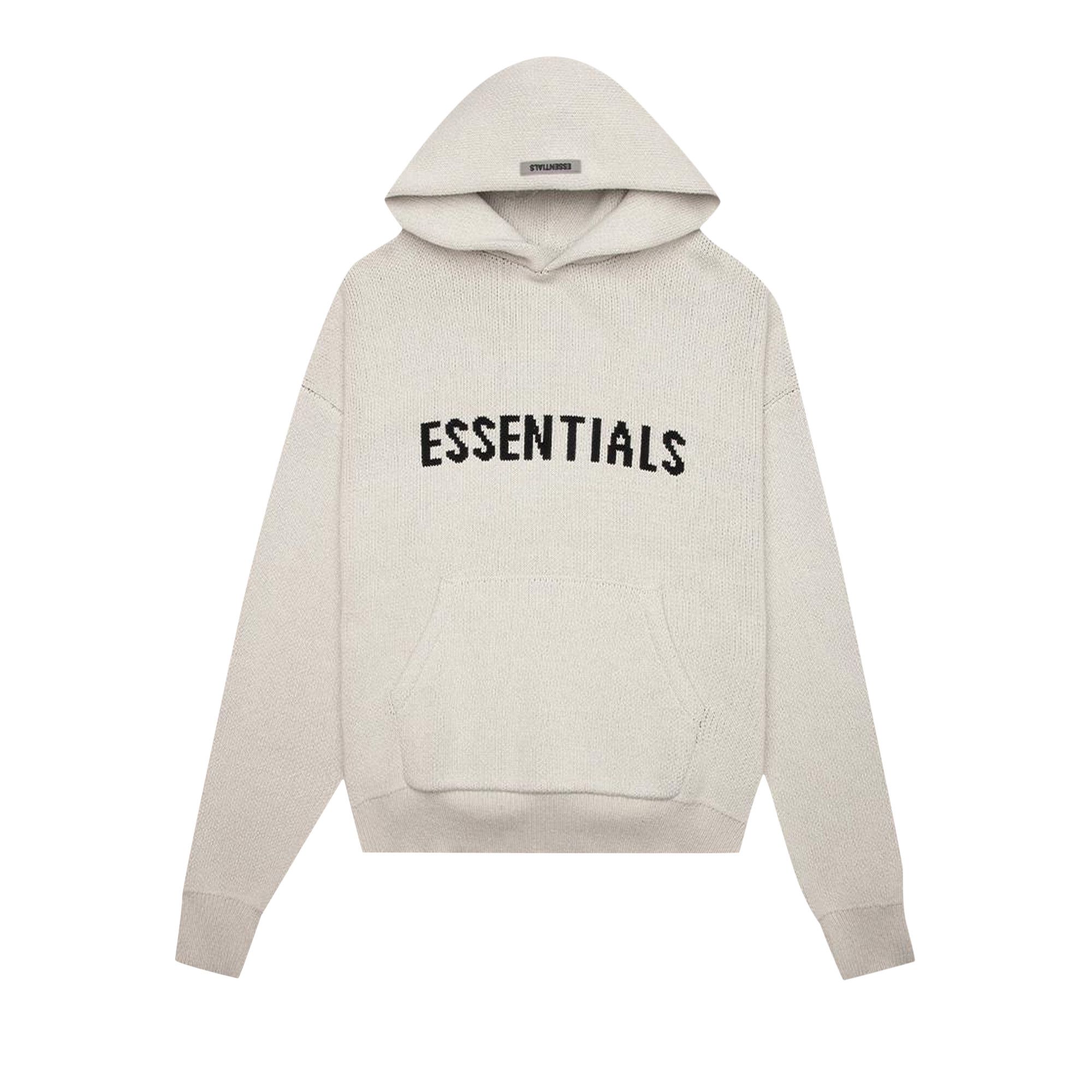 Size xxs Fear of God Essentials Knit Hoodie 'Oatmeal'