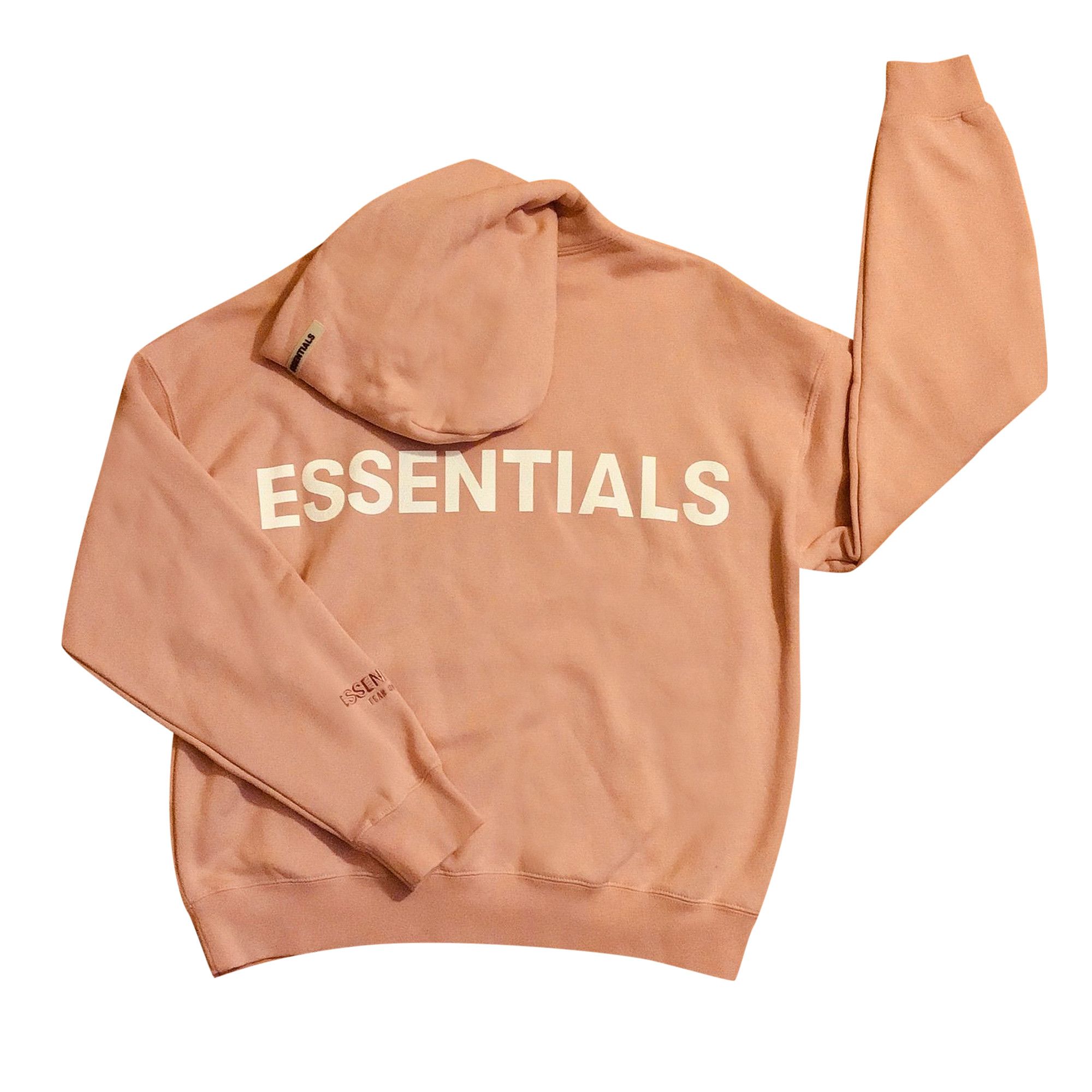 Fear of god essentials hoodie pink clearance