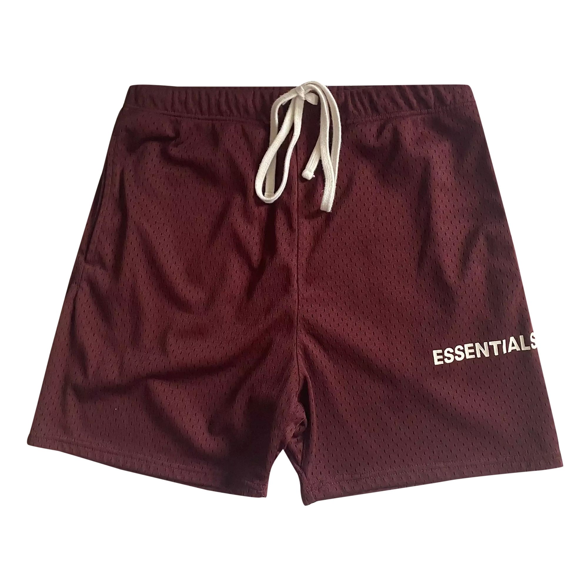 Achetez des Fear of God Essentials Mesh Drawstring Shorts Burgundy 0160 25050 0033 065 GOAT FR