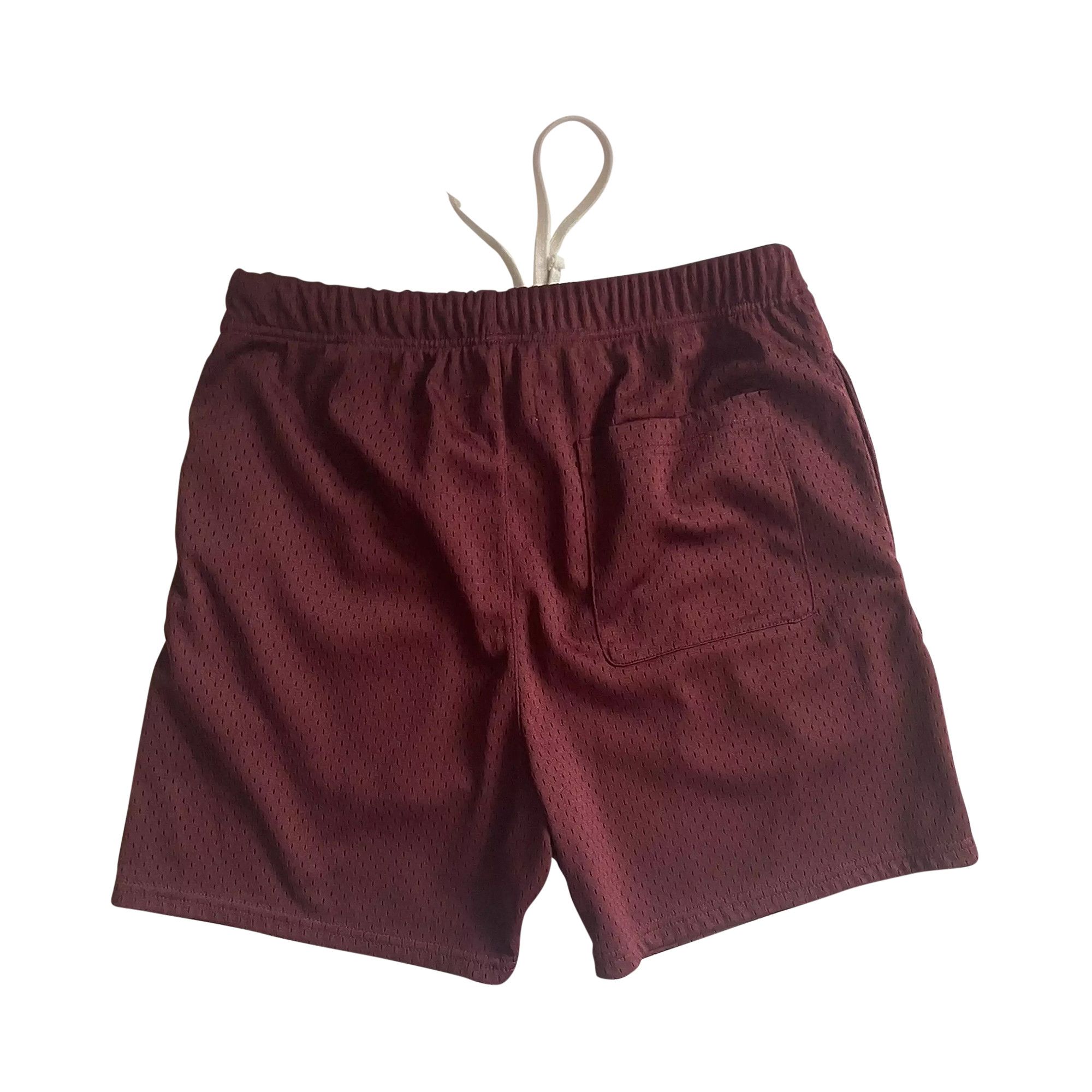 ショーツ FEAR OF GOD ESSENTIALS BURGUNDY HONEYCOMB SHORT Buy Fear of God Essentials Mesh Drawstring Shorts 'Burgundy
