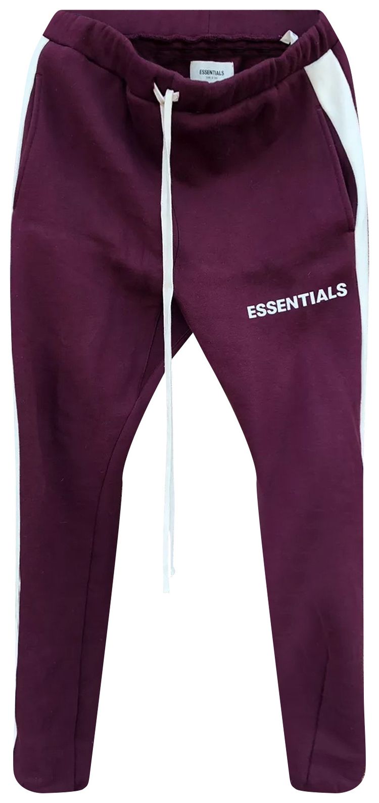 Fear of God Essentials Side Stripe Sweatpants Burgundy