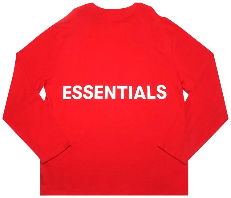 Fear of God Essentials Graphic Long Sleeve T Shirt Red