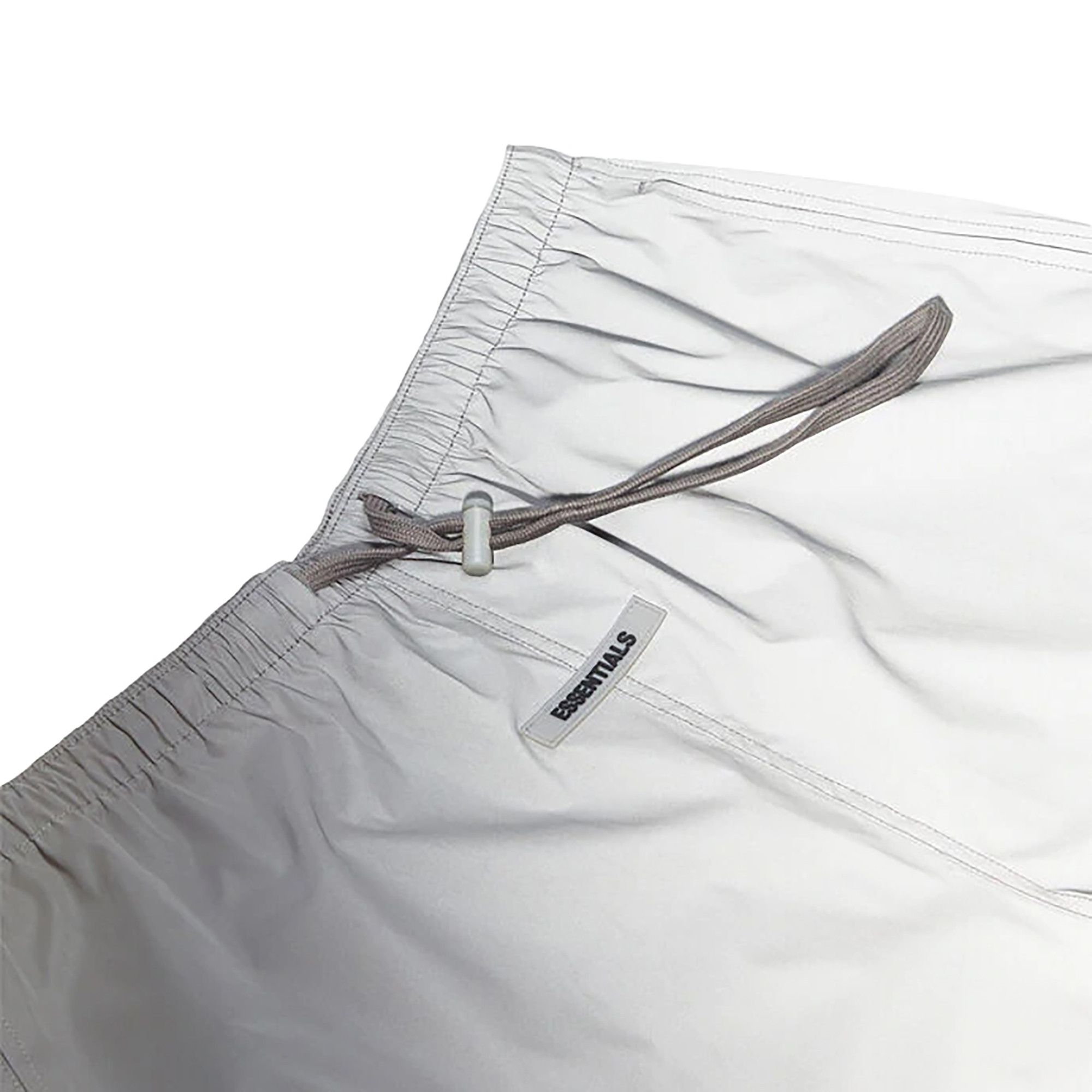 Size l Fear of God Essentials Nylon Running Shorts 'Silver Reflective'