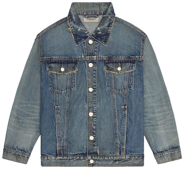 Fear of God Essentials Denim Trucker Jacket Dark Indigo