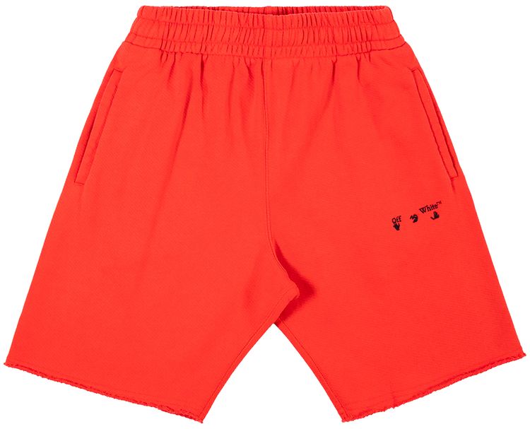 Off White Diag Track Shorts RedBlack