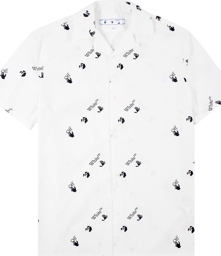 Off White Allover Holiday Shirt White