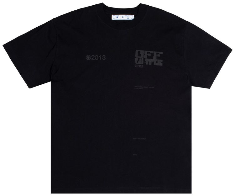 Off White Tech Marker Short Sleeve Over Tee BlackWhite