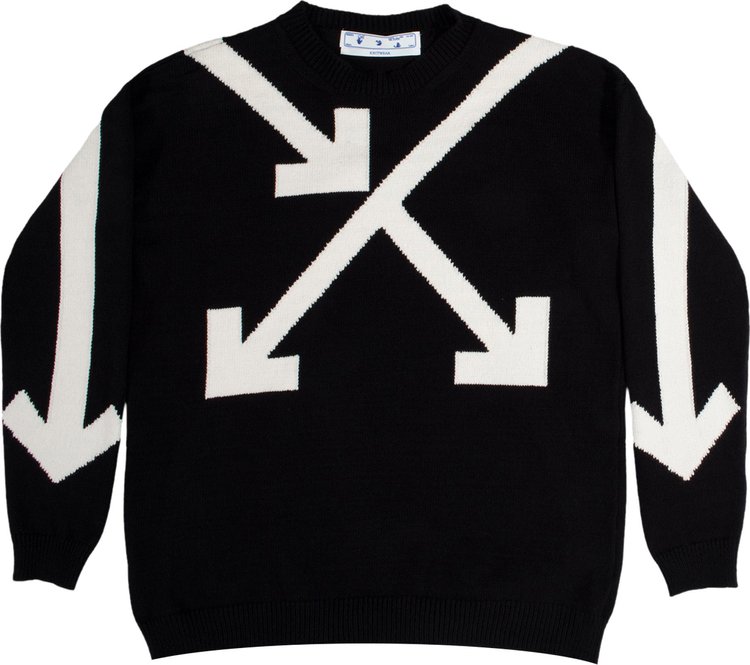 Off-White Twisted Arrows Knit Crewneck 'Black/White'