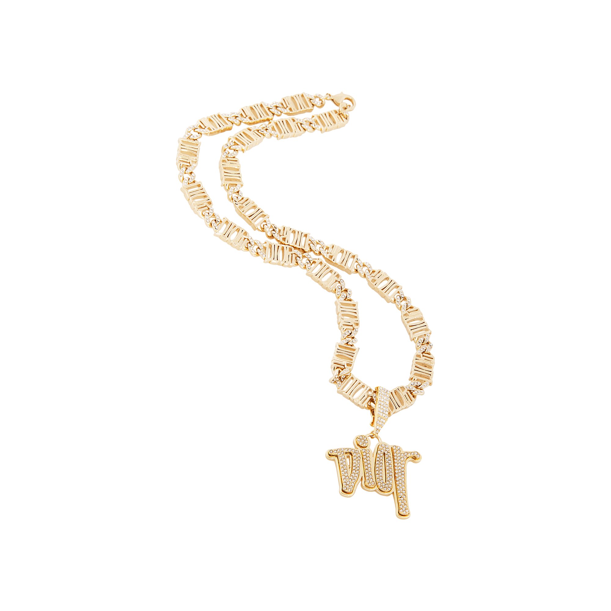 Buy Dior x Shawn Stussy Chainlink Necklace 'Gold' - N1180H0MMT 