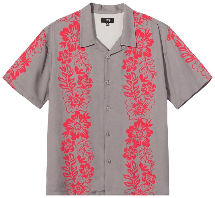 Stussy Hawaiian Pattern Shirt Grey