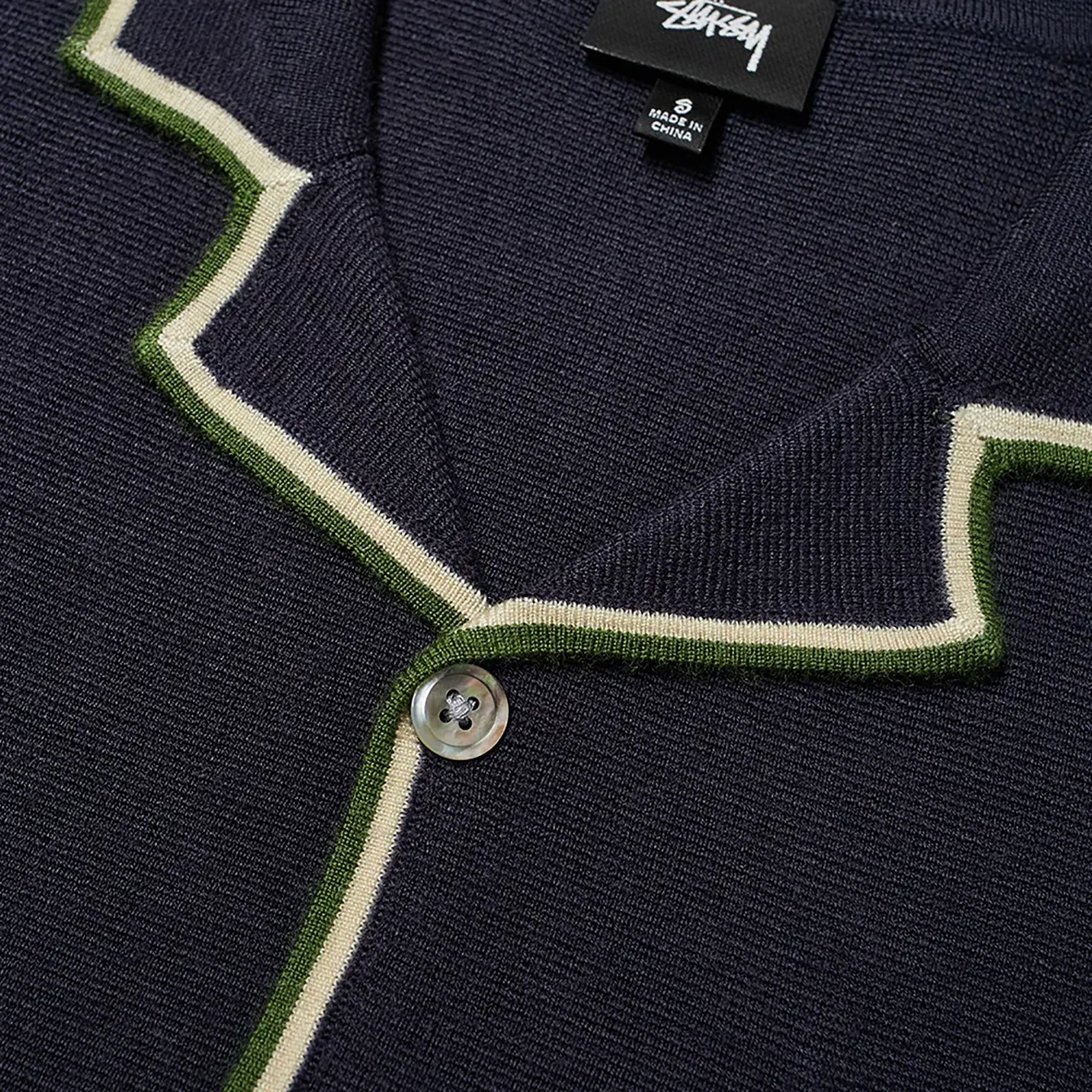 Buy Stussy Stripe Edge Knit Shirt 'Navy' - 1110148 NAVY | GOAT
