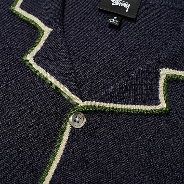 Stussy Stripe Edge Knit Shirt Navy