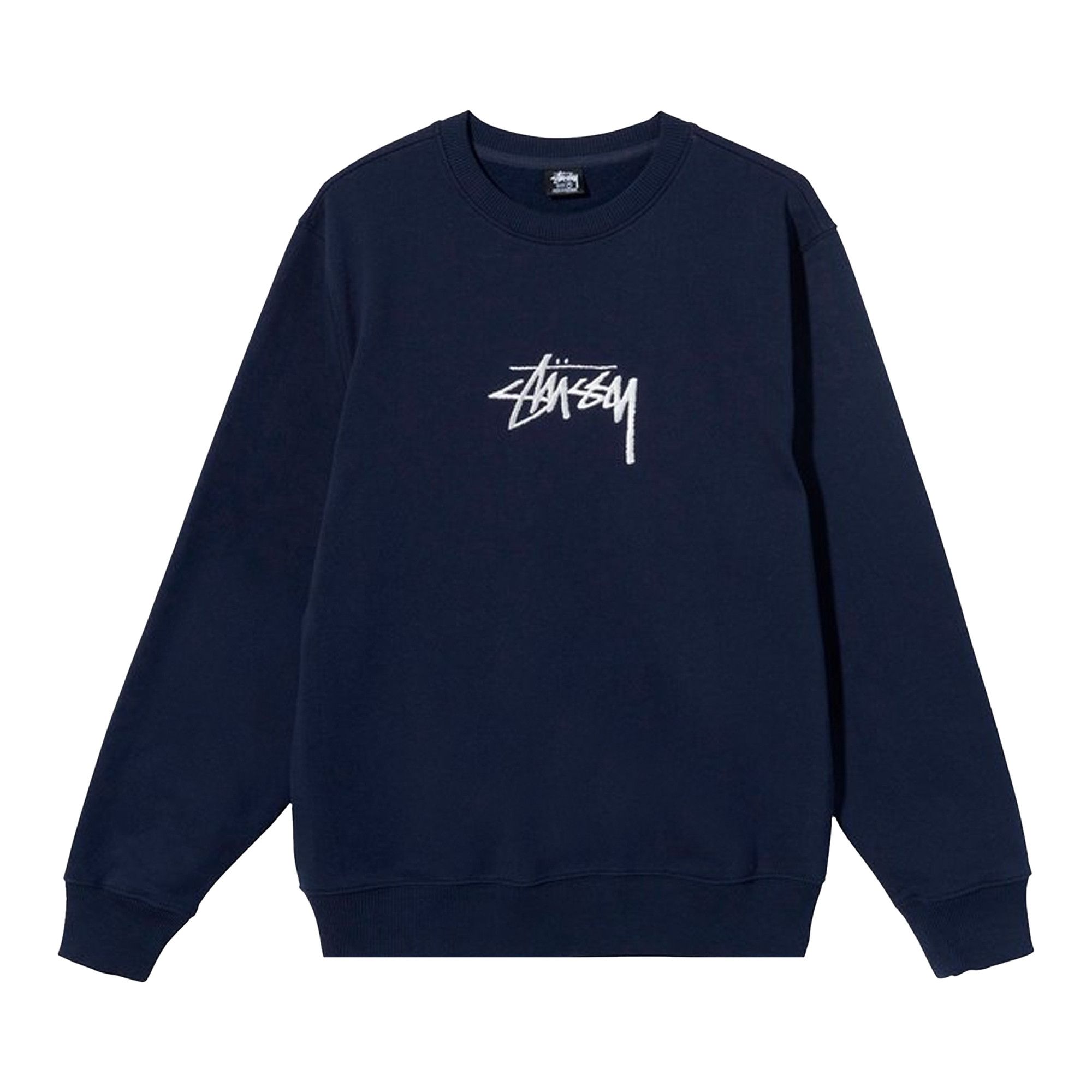 Buy Stussy Stock Applique Crew Navy 118419 NAVY GOAT