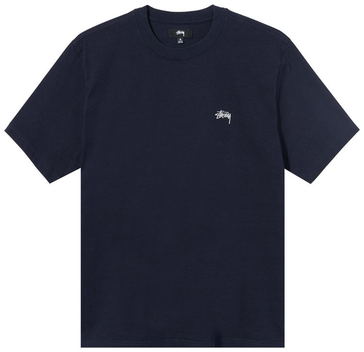 Stussy Stock Logo Short Sleeve Crew Navy