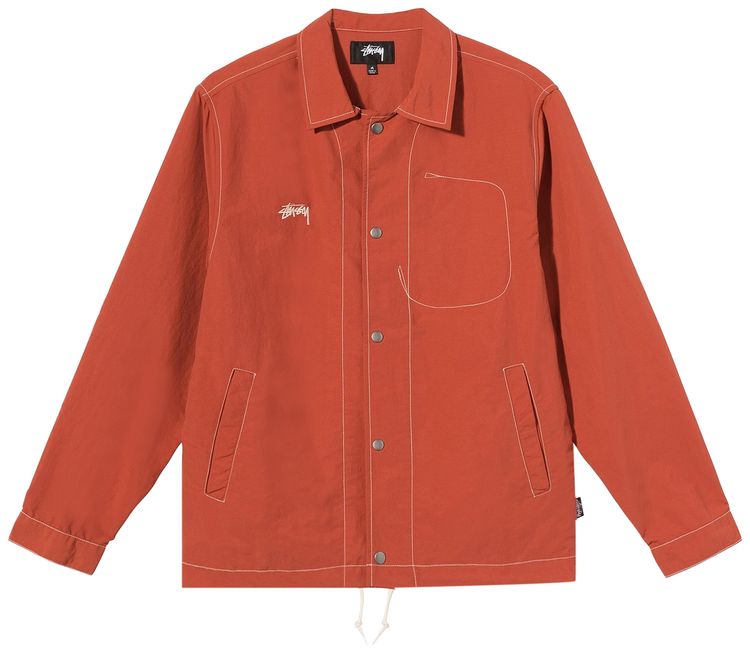 Stussy Folsom Coach Jacket Burnt Red