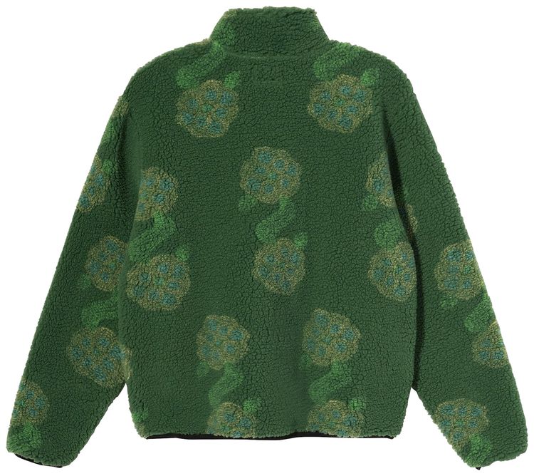 Stussy Flor Sherpa Mock Neck Green