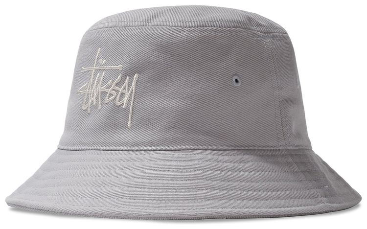 Stussy Big Logo Twill Bucket Hat Ice Blue