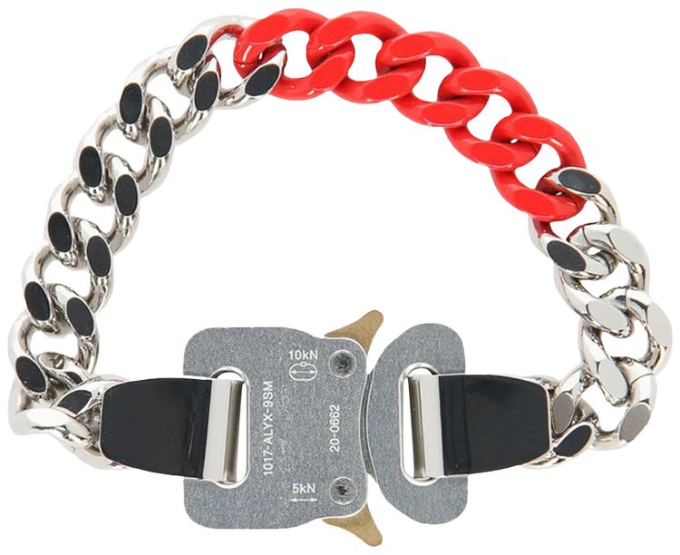 1017 ALYX 9SM Links Buckle Bracelet SilverRed
