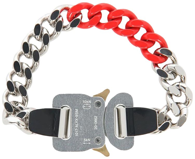 1017 ALYX 9SM Links Buckle Bracelet SilverRed