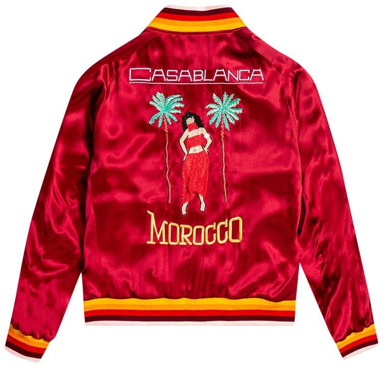 Casablanca Embroidered Souvenir Jacket Bordeaux