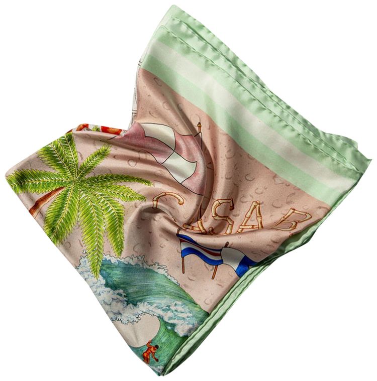 Casablanca Surf Club Silk Scarf Multicolor