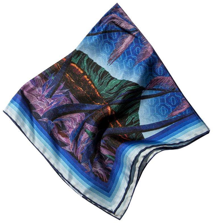Casablanca Nuit A Maui Small Silk Scarf Multicolor