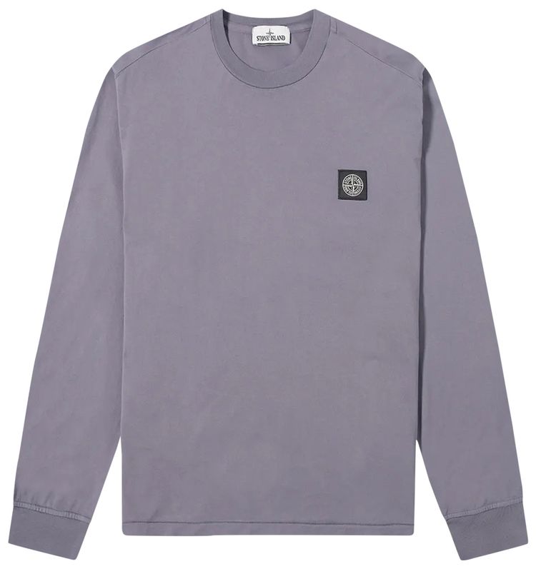 Stone Island Patch Long Sleeve T Shirt Melange Grey