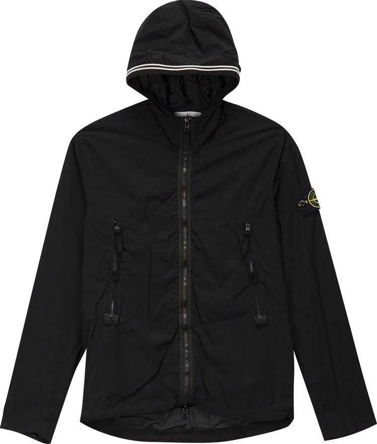 Stone Island Garment Dyed Hooded Jacket Black