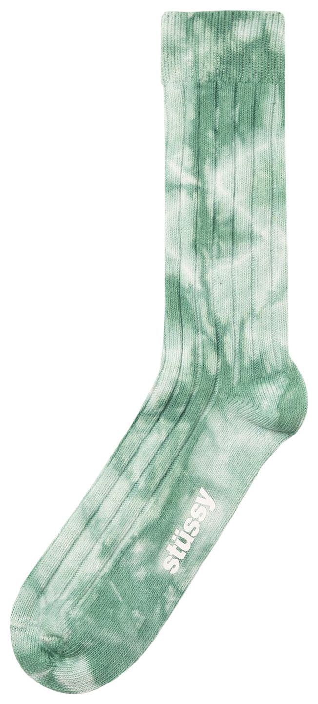 Stussy Dyed Ribbed Crew Socks Green