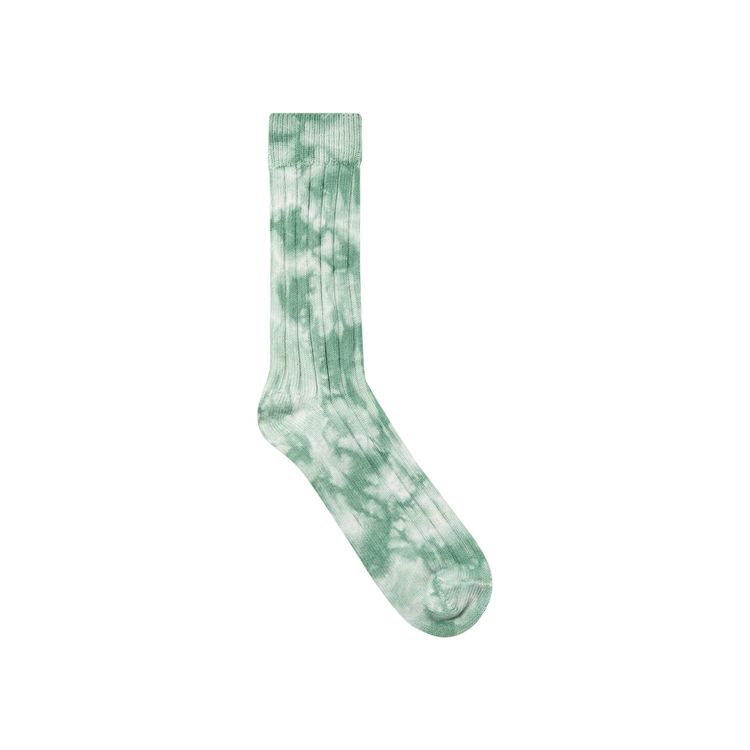 Stussy Dyed Ribbed Crew Socks Green