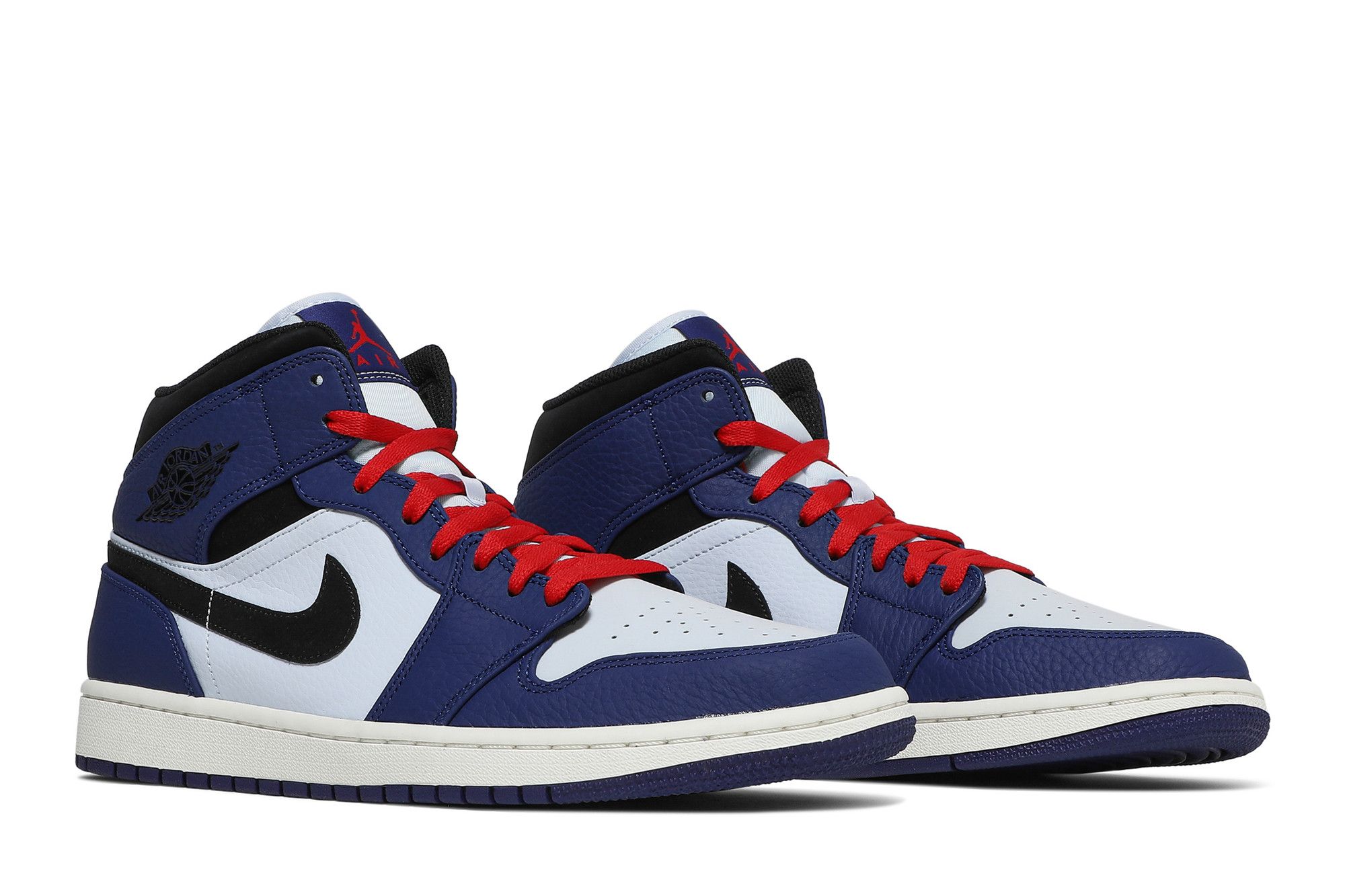 air jordan 1 mid blue and red