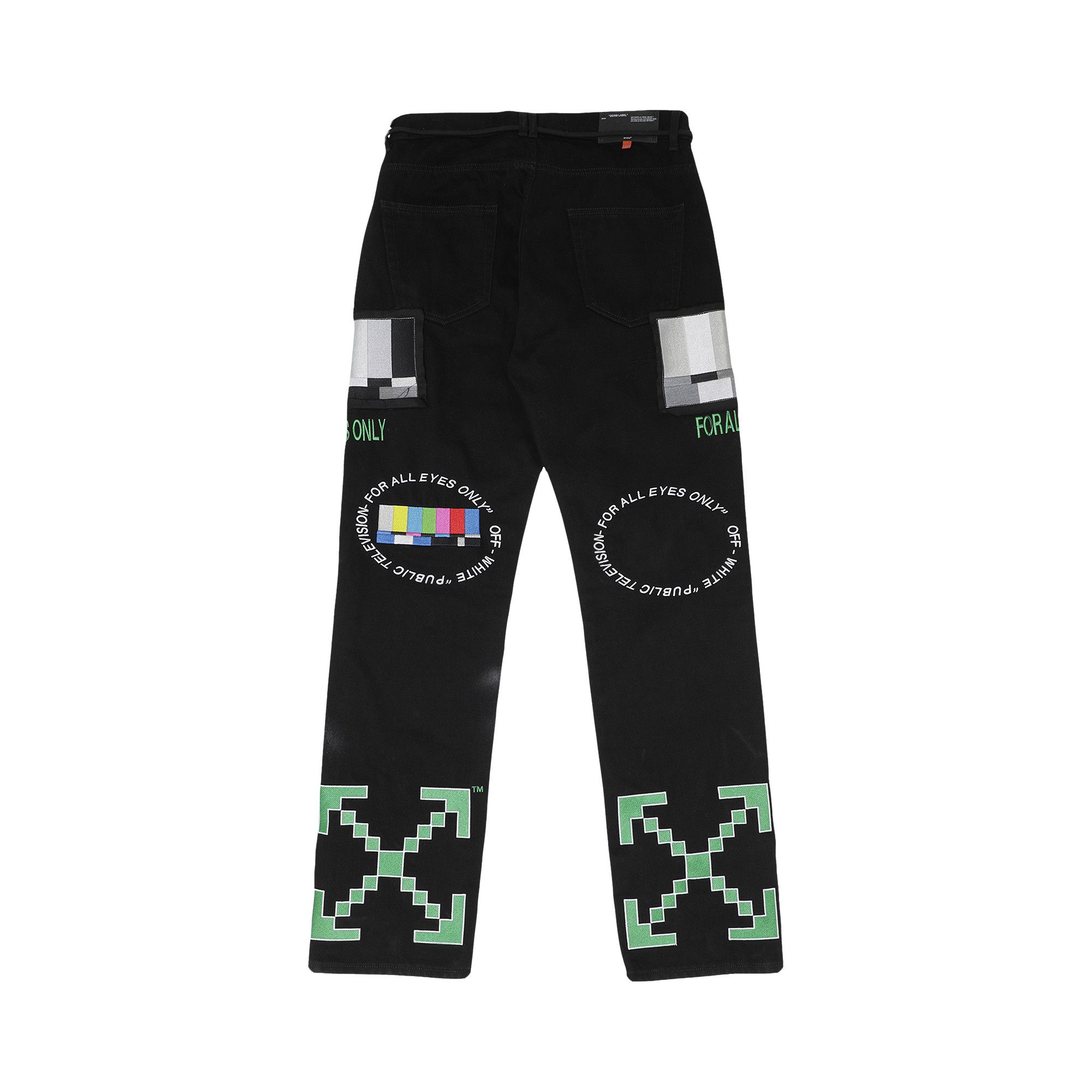 Size 30 Off-White Ev Bravado Relaxed Jeans 'Black / Multicolor'