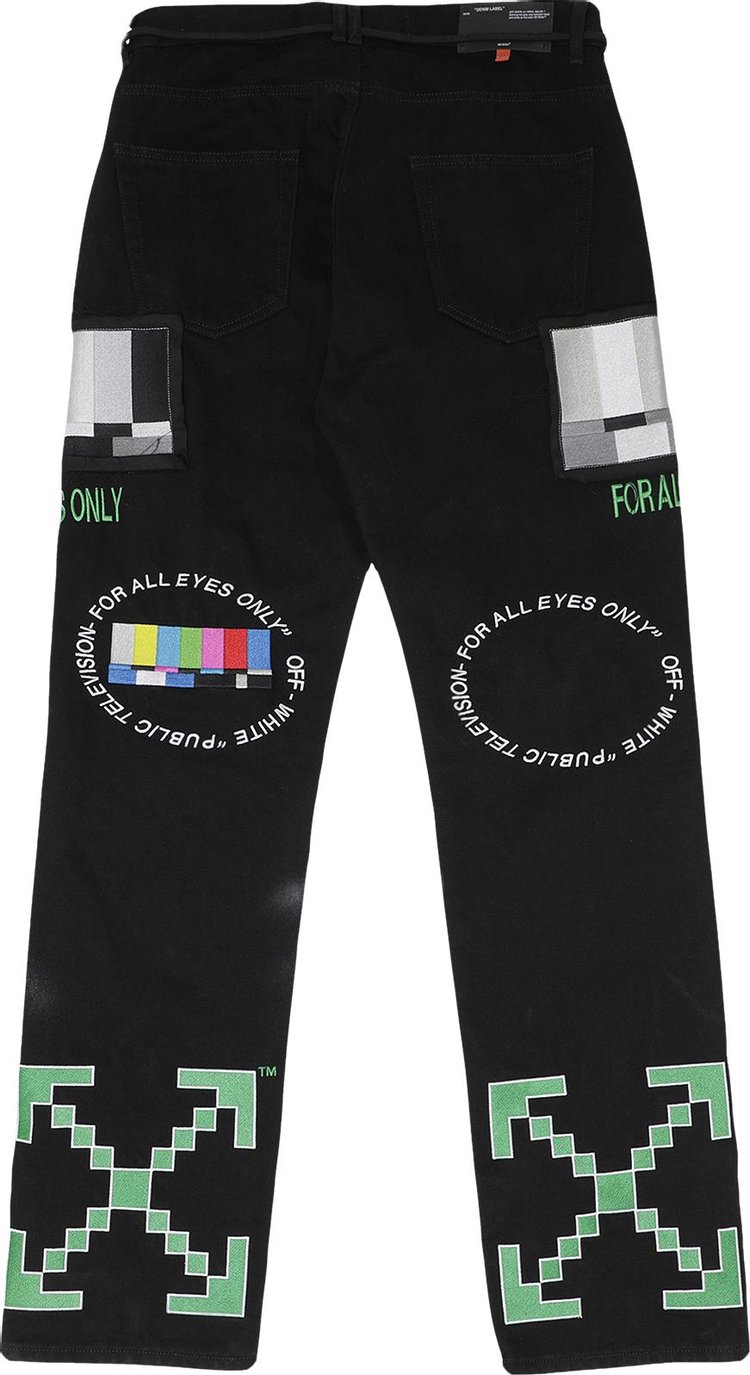 Off White Ev Bravado Relaxed Jeans Black  Multicolor