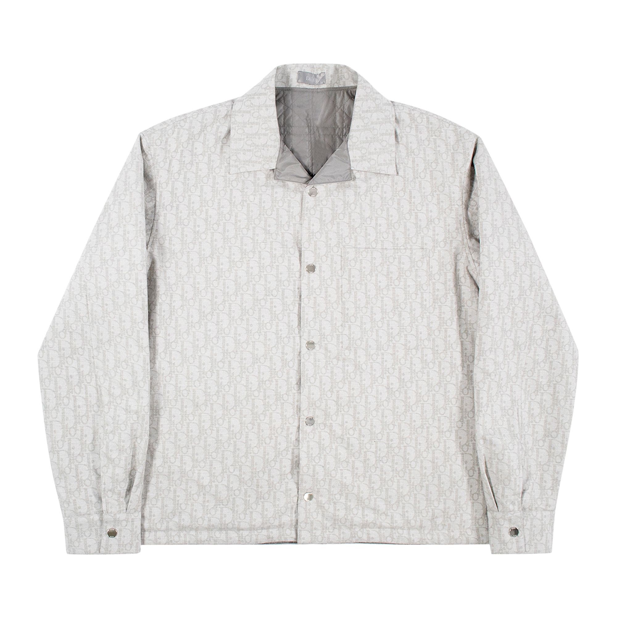 Buy Dior Oblique Flannel Overshirt 'Grey' - 113C511A5046 C078 | GOAT