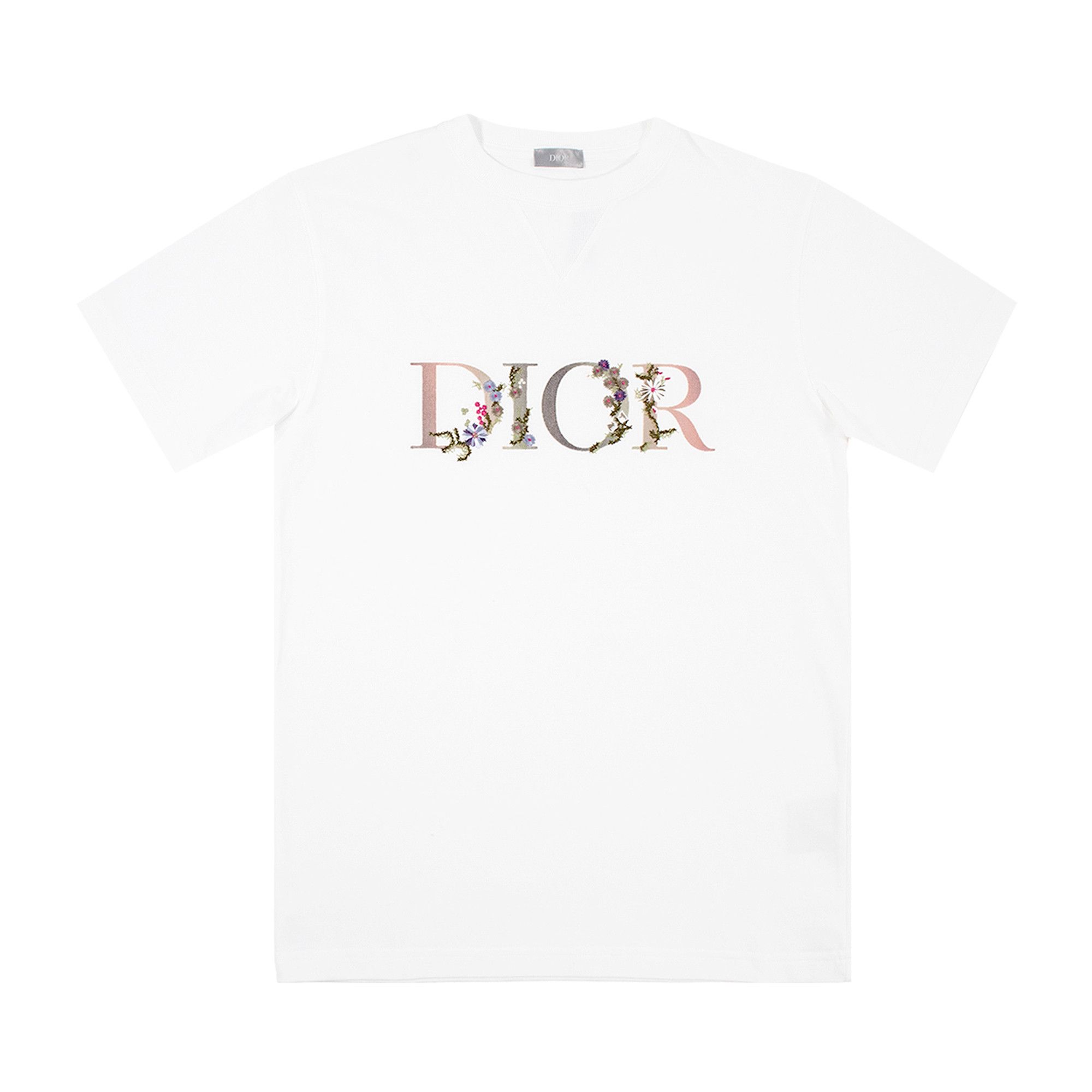Dior フラワー刺繍 Tシャツ ホワイト Buy Dior Flowers Embroidered T-Shirt 'White' - 113J686A0554