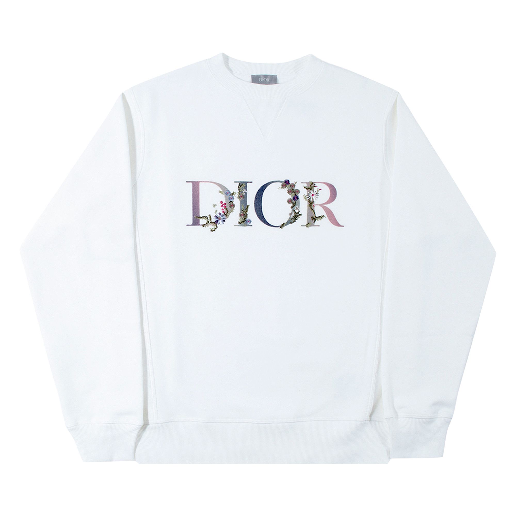 Buy Dior Flowers Embroidered Crewneck White 113J687A0531 C084 GOAT UK