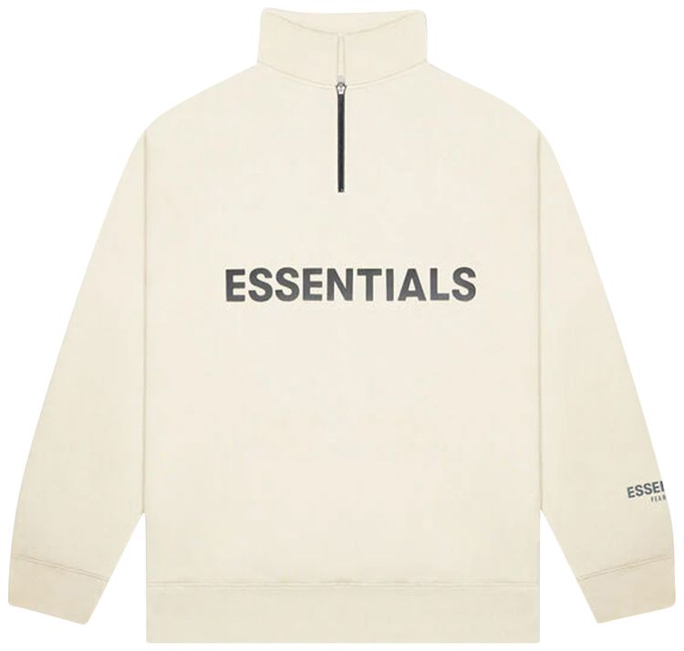 Fear of God Essentials Half Zip Sweatshirt Cream