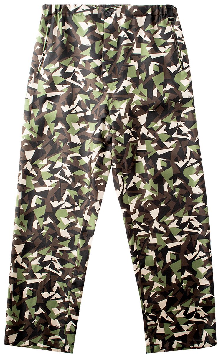 Fendi Bugs Silk Pant Green Multi